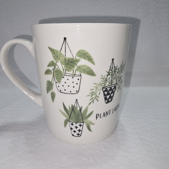 Plant Lady Ceramic Mug - White and Green - Picture 1 of 8